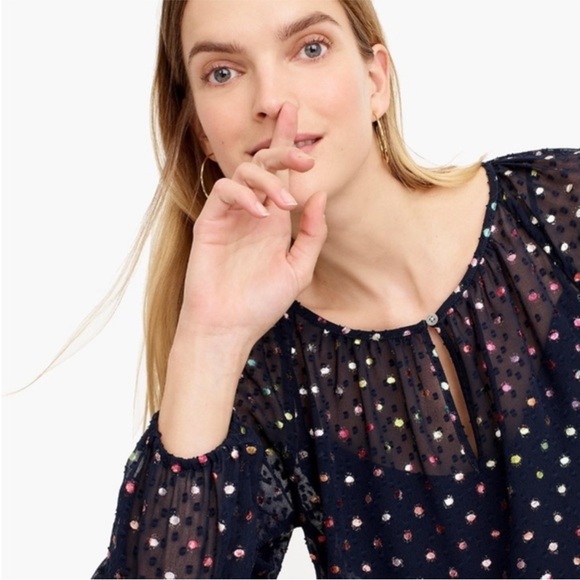 J. Crew metallic polka dot blouse - Picture 2 of 10
